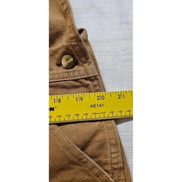 Carhartt Mens Duck Bib Overalls Double Knee Work Pants Brown R01 BRN 30 Inseam - Picture 9 of 9